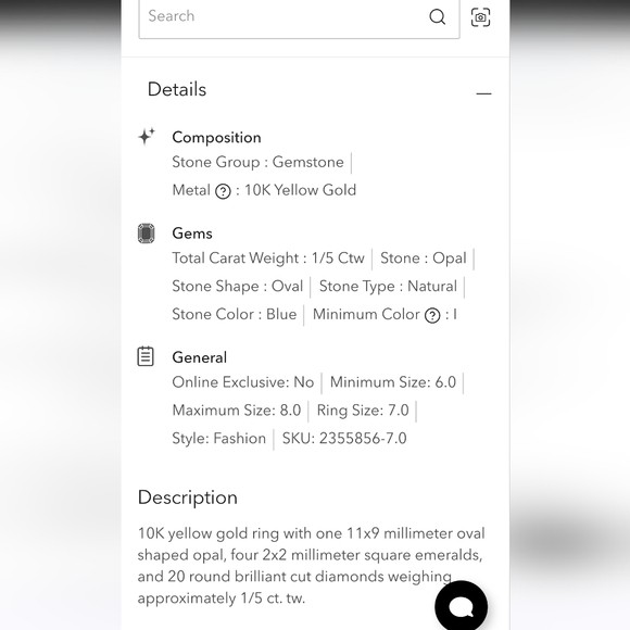 Opal,Emerald, 1/5 ct. tw. Diamond Ring in 10K Ring - Picture 2 of 16